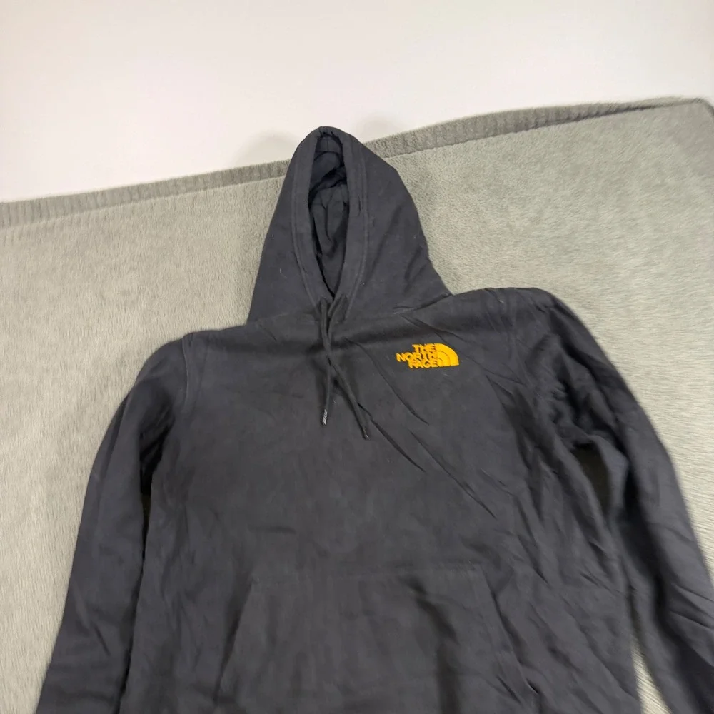 The North Face Mens Black Pullover Hoodie Yellow Logo Large NF0A3X6D